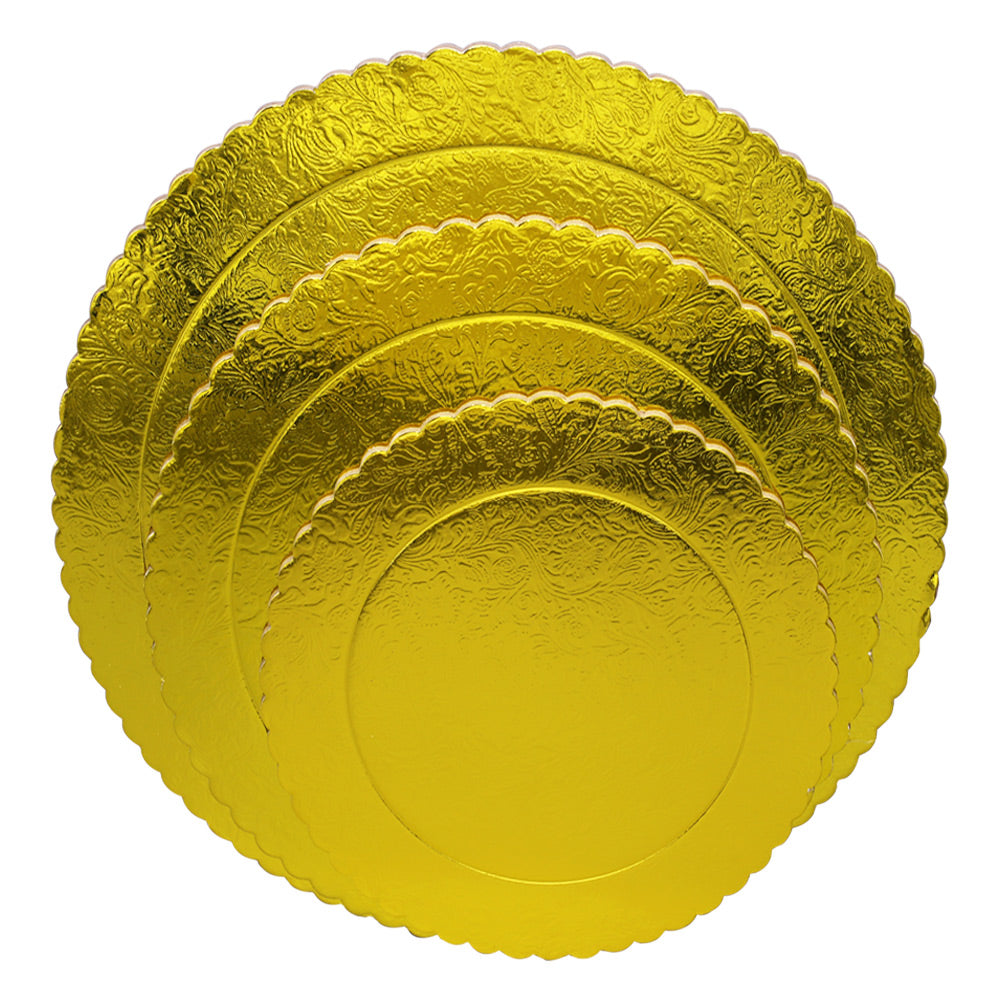 Round Cake Board Golden 3Pcs Set