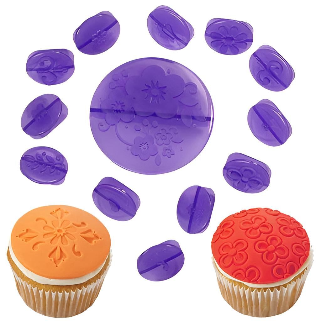 Cupcake Fondant Decorating Flowers Stamp 14 Pcs Set