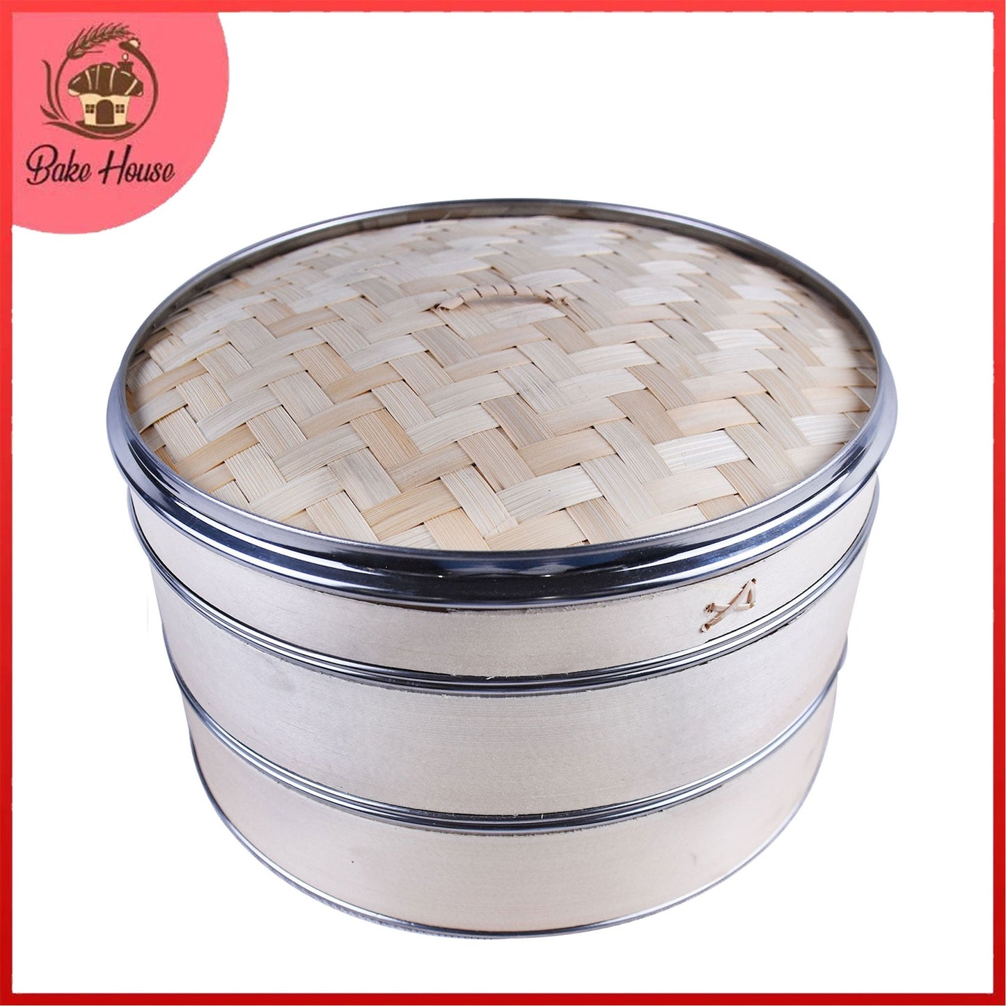 Chinese Bamboo Steamer Handmade 2 Tier Large