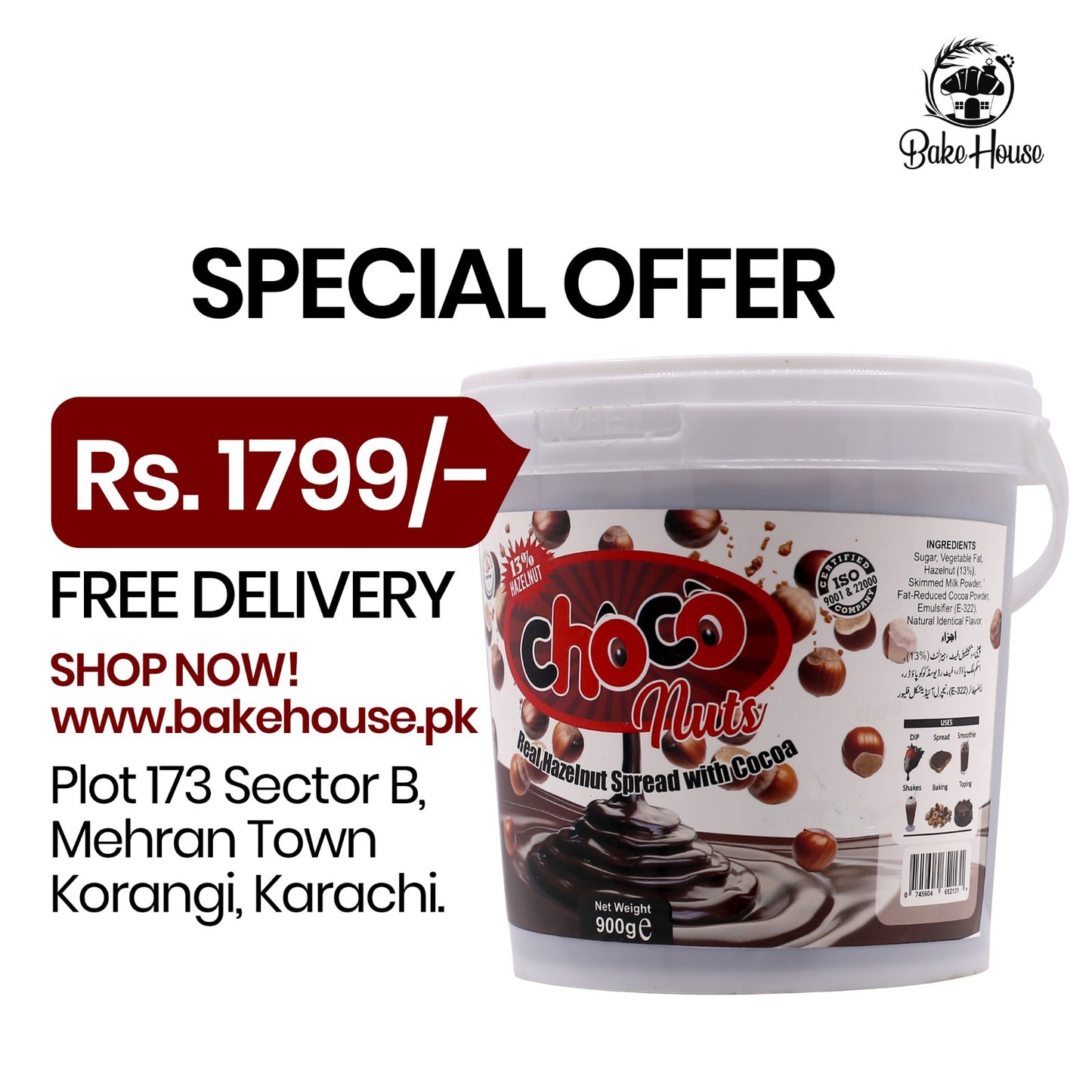Milkyz Food Choco Nuts Real Hazelnut Spread With Cocoa 900g