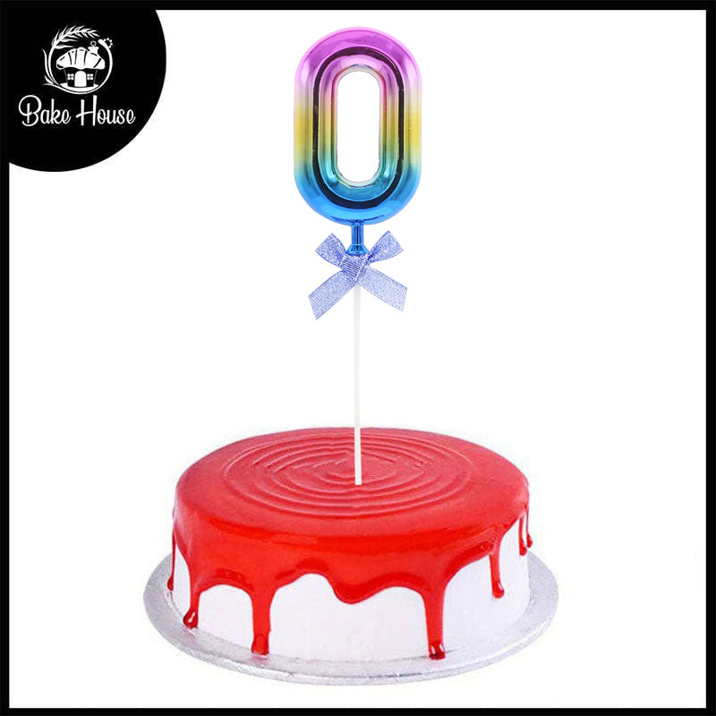 0 Number Multicolor Cake Topper
