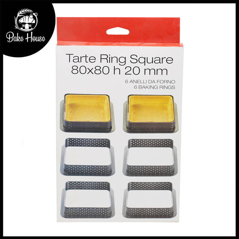 Square Tart Ringt 6pcs Set Plastic