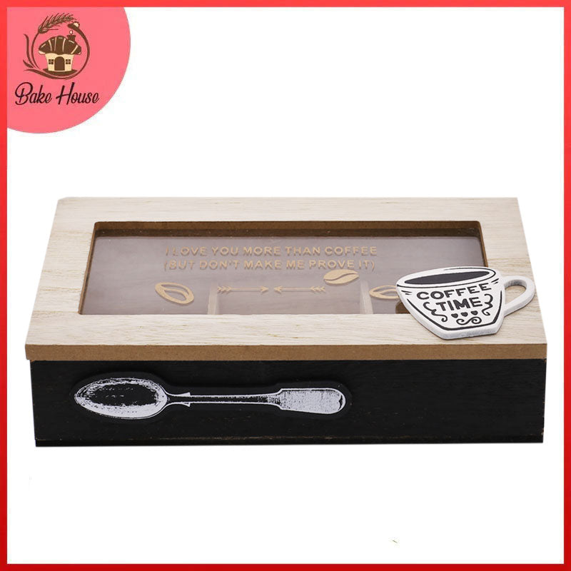 Tea & Coffee Storage Wooden Box 3 Compartments