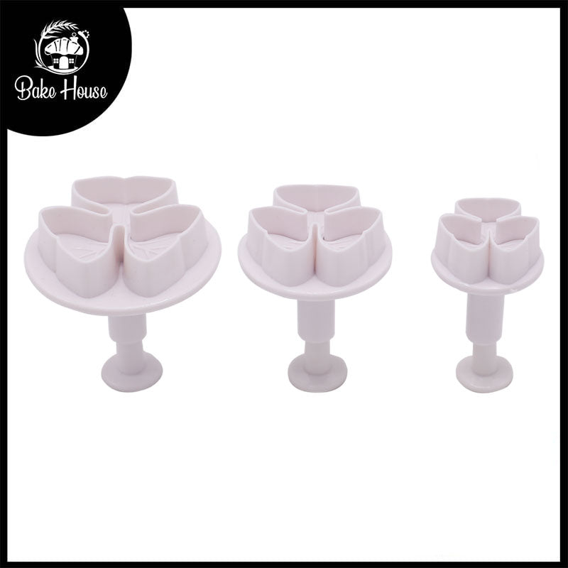 3 Petal Leaf Fondant Plunger Cutter 3Pcs Set