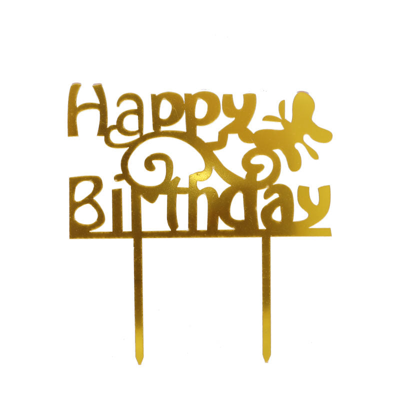 Happy Birthday Cake Topper Butterfly Design