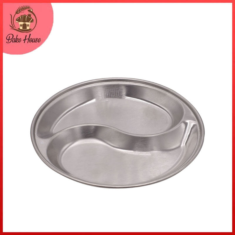 Korean Traditional Silver Barbecue Dipping Disc Round 2 Portions Small