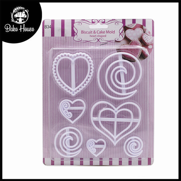 Hearts And Swirls Cutter 7 Pcs Set