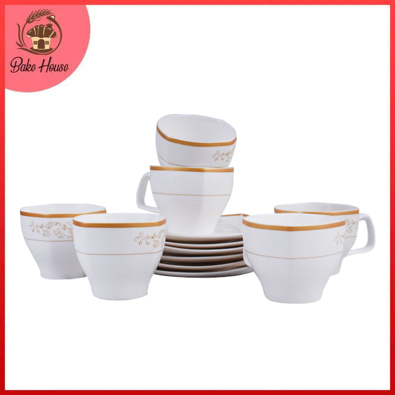 Tea, Coffee Drinking Cups And Saucers 12 Pcs Set (Design 05)