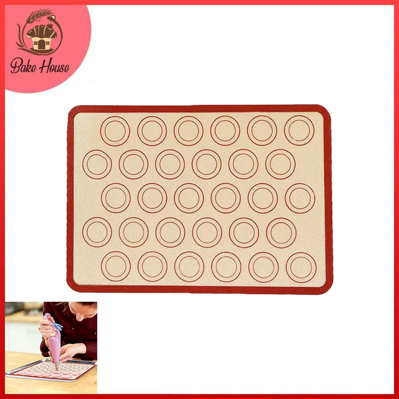 1pc 30 Circles Macaron Silicone Baking Mat, Non-stick Cookie Sheet