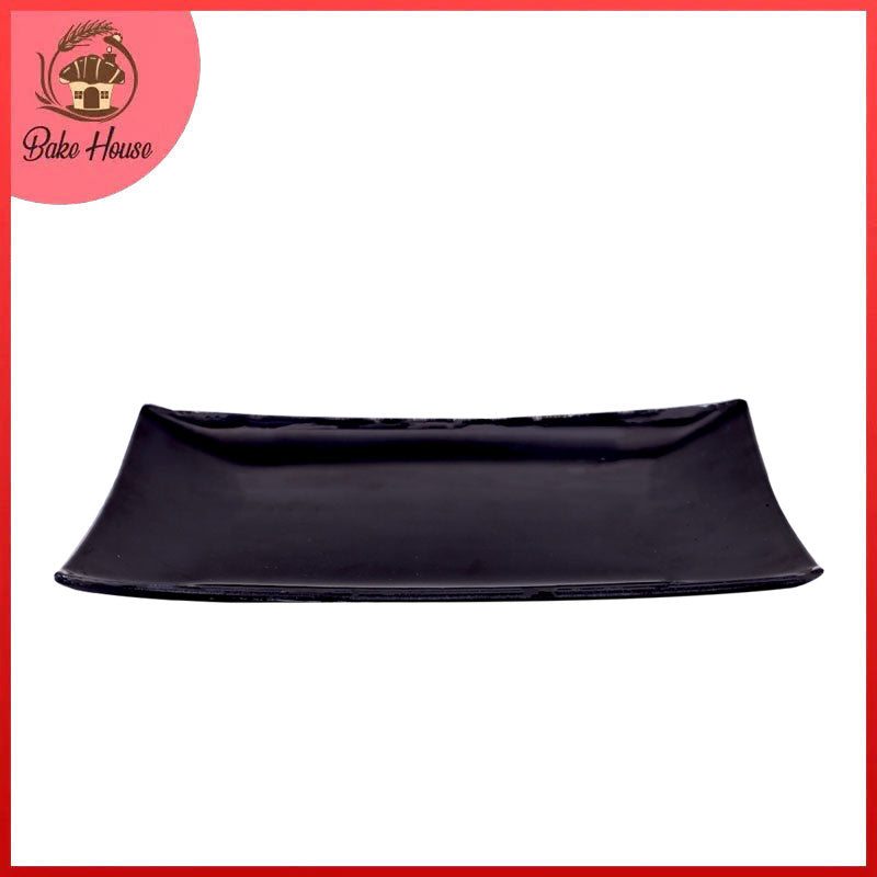 Rectangle Melamine Dinner Plate Black