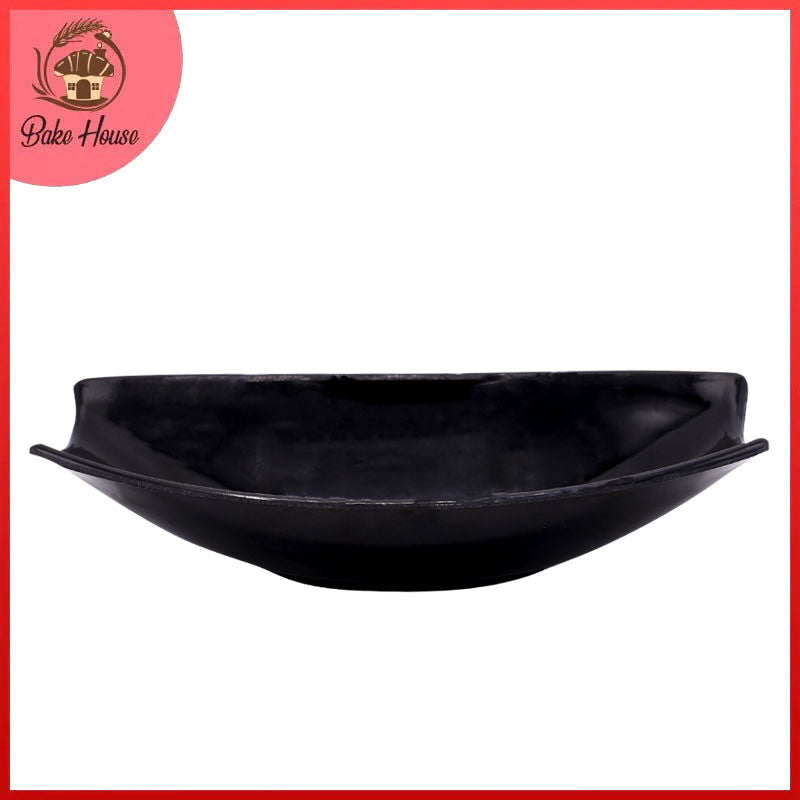 Melamine Snack Serving Dish Black