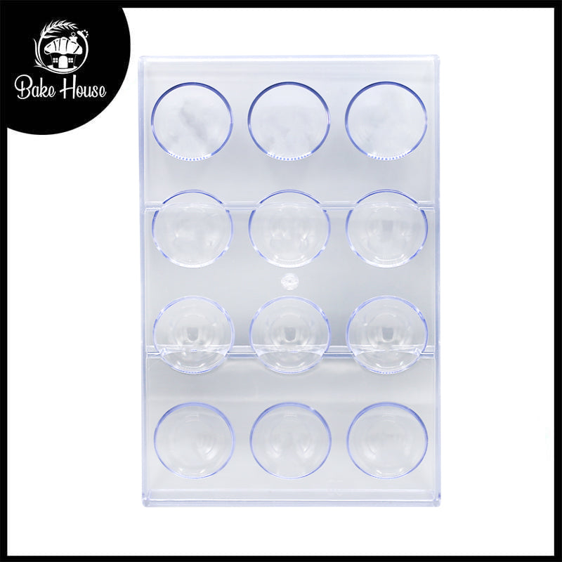 Round Acrylic Chocolate & Candy Mold 12 Cavity