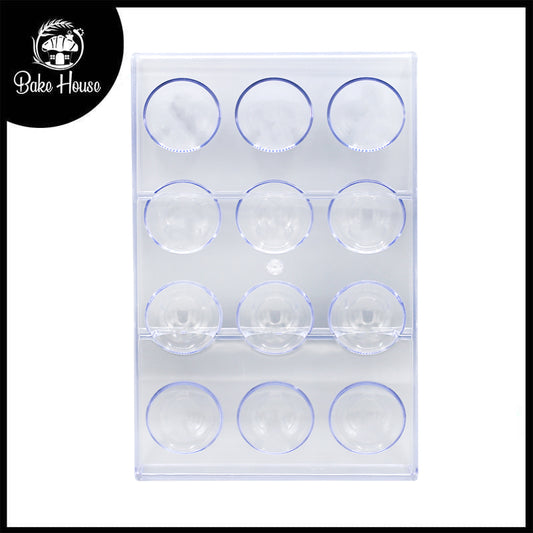 Round Acrylic Chocolate & Candy Mold 12 Cavity