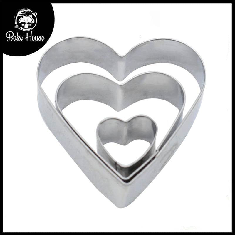 Heart Cookie Cutter Stainless Steel 3Pcs Set
