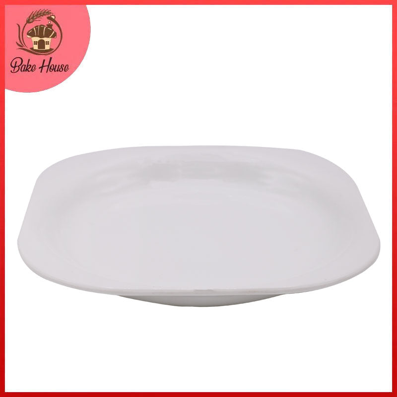 Square Melamine Dinner Plate White Large