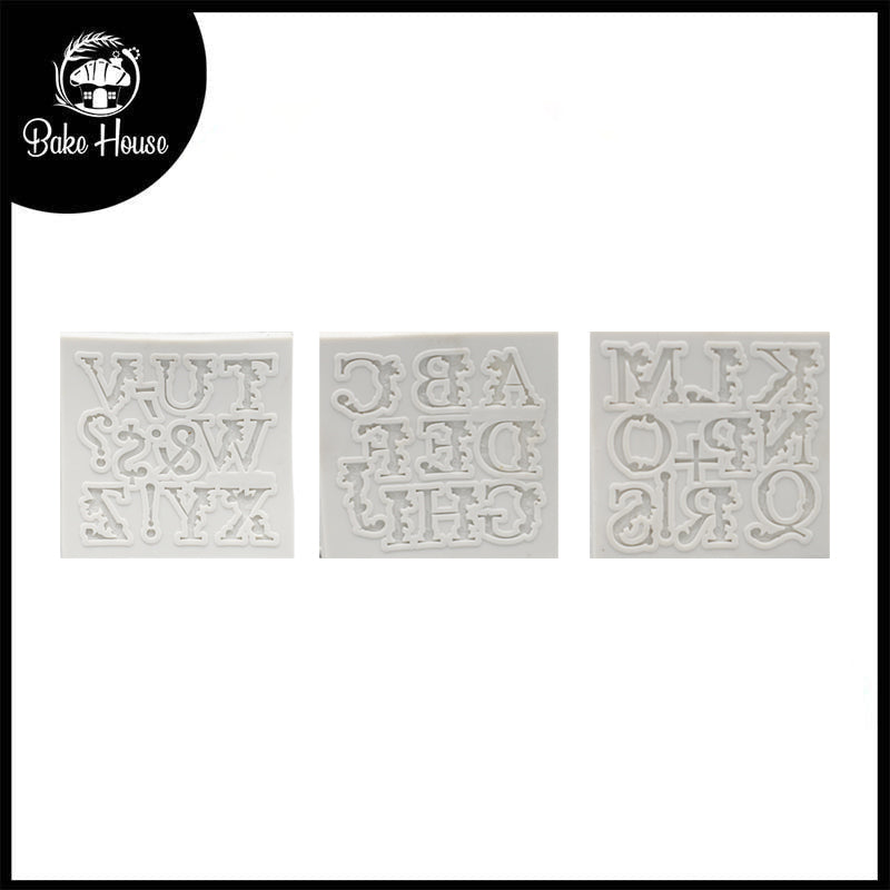 A to Z Alphabet Silicone Fondant Mold 3Pcs Set
