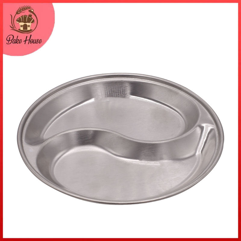 Korean Traditional Silver Barbecue Dipping Disc Round 2 Portions Large