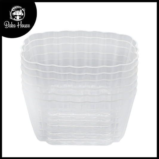 Rectangle Flower Short Glass 6 Pcs Set