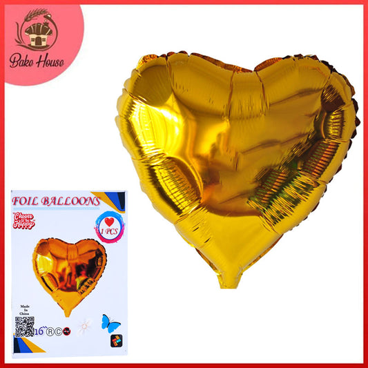 16 Inch Golden Heart Shape Foil Balloon For Party Decoration