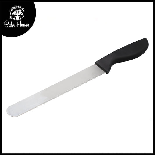 Cake Cutting Knife Steel With Black Plastic Handle 20Cm