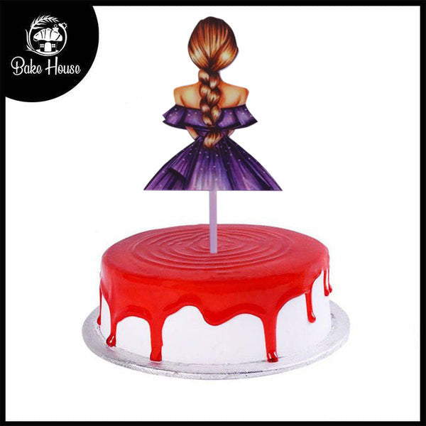 Girl Hair Cake Topper Design 2