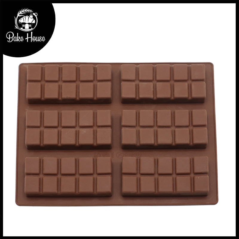 Silicone Chocolate Block Kitkat Bar Mold 6 Cavity