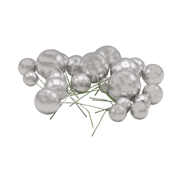 Artificial Silver Faux Ball Topper 20Pcs Set