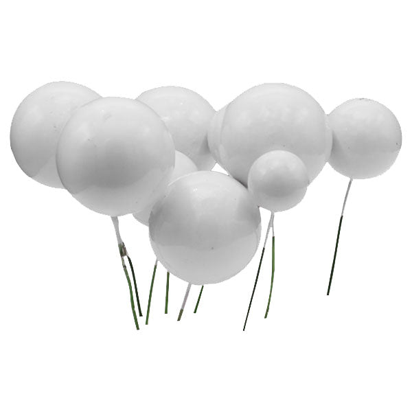 Artificial White Faux Ball Topper 20Pcs Set