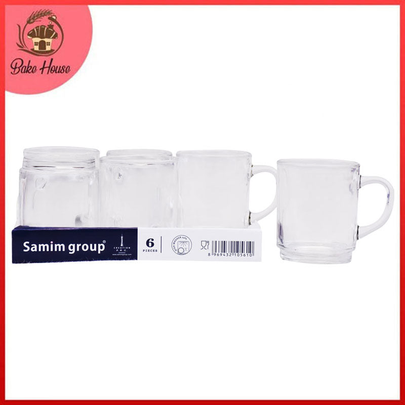 210ML 3Pc-Glass Mug With handle