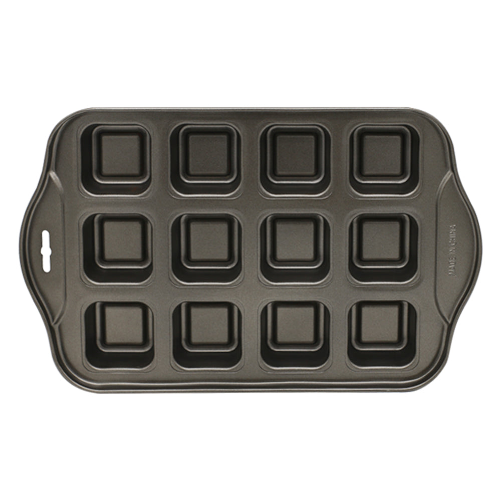 Square Shape Mini Cheese Cake Pan 12 Cavity Non Stick