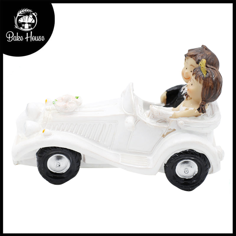 Bride And Groom In Car Cake Topper
