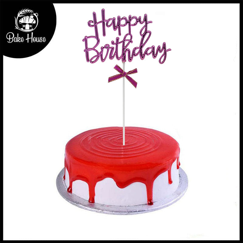 Happy Birthday Cake Topper Purple