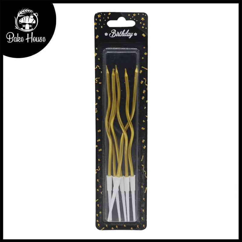 Golden Spiral Birthday Candle 6Pcs Set