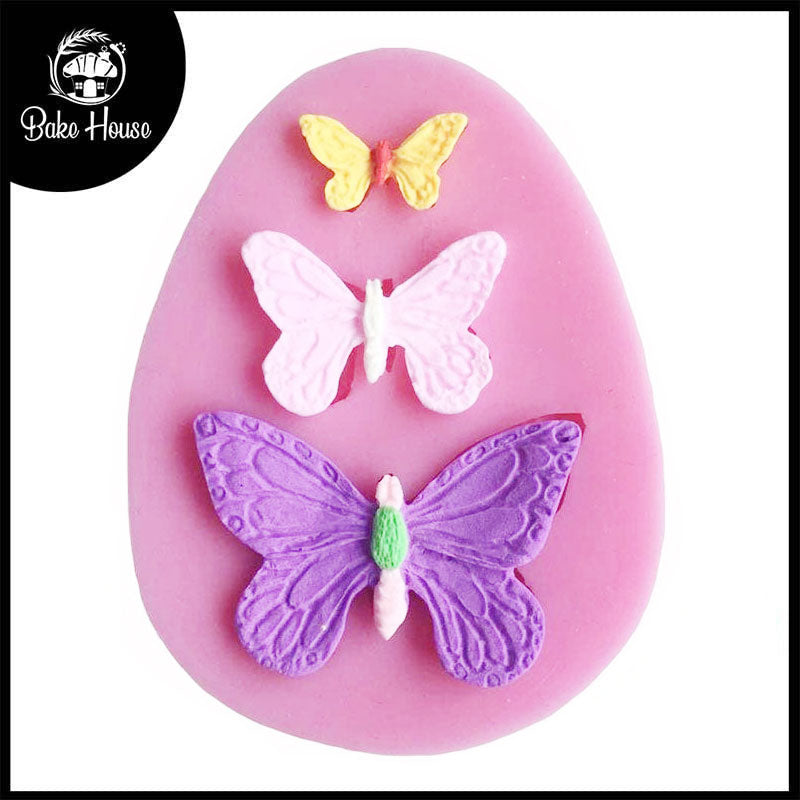 Butterfly Silicone Fondant Mold 3 Cavity Bake House The Baking Treasure