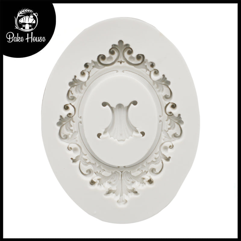 Oval Frame Silicone Fondant Mold  2 Cavity