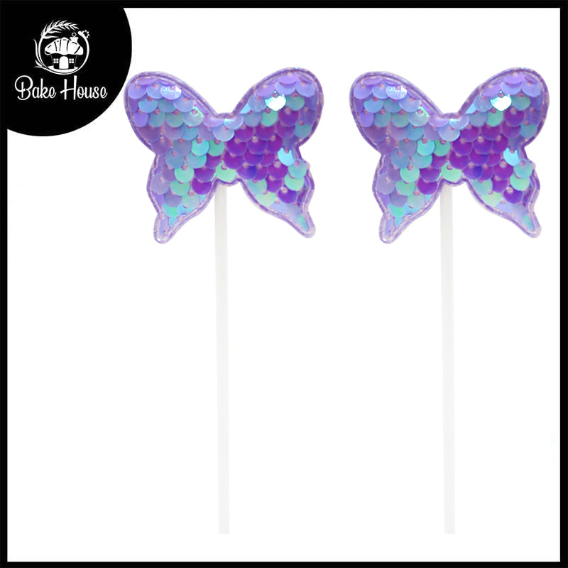 Butterfly Cake Topper Purple 2Pcs Set