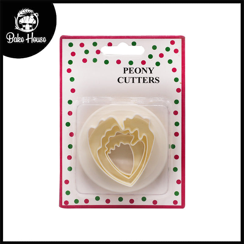 Peony Flower Fondant And Cookie Cutter 4 Pcs Set Plastic