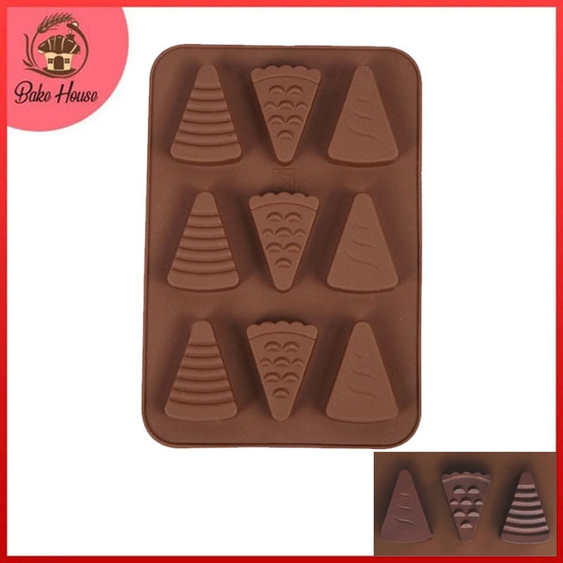 Pizza, Cake Slice Triangle Shape Silicone Chocolate Mold 9 Cavity Bake House The Baking Treasure