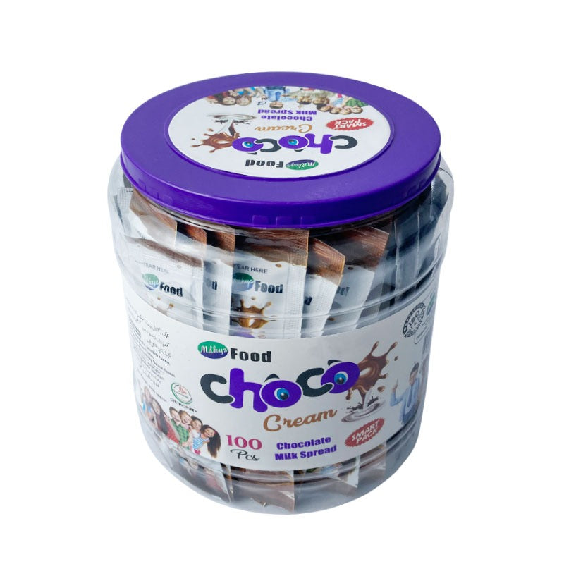 Milkyz Food Choco Cream Chocolate Milk Spread 8g Sachet 100 Pcs Jar