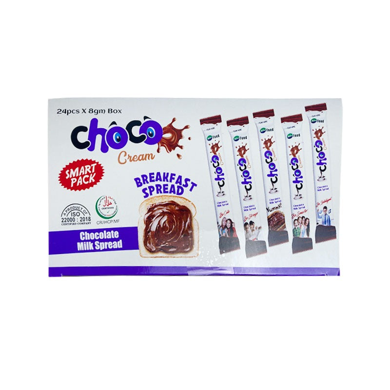 Milkyz Food Choco Cream Chocolate Milk Spread 8g Sachet 24 Pcs Box