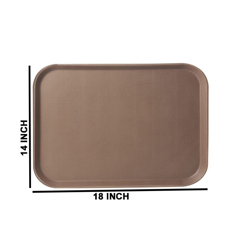 Rectangular Fiberglass Non-Slip Serving Tray 14 x 18 Inch