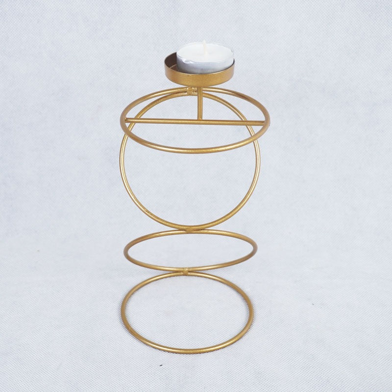 Stacked Rings Tealight Candle Holder Iron Decoration Centrepiece Stand