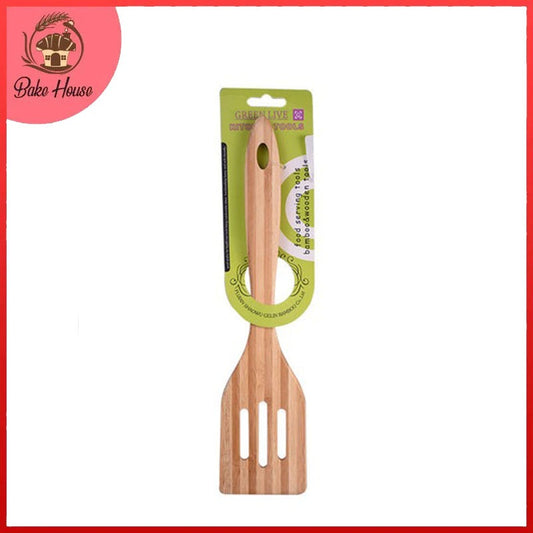Wooden Slotted Cooking Solid Turner Spoon 28cm