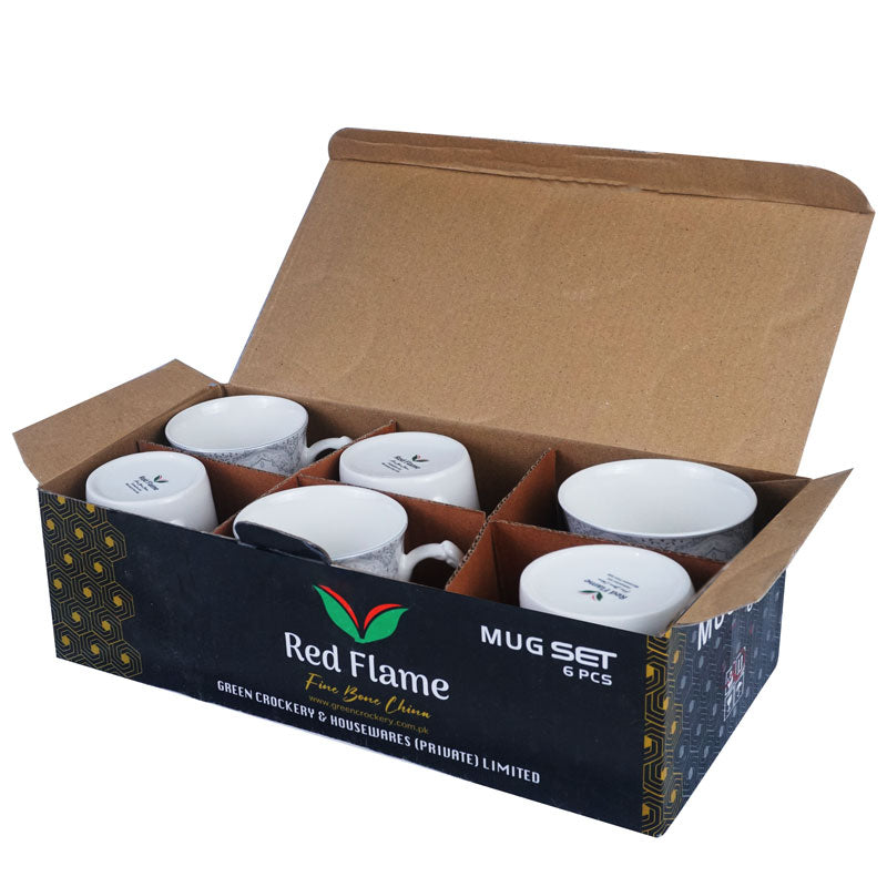 Tea, Milk And Coffee Drinking Mugs 6 Pcs Set (Design 04)