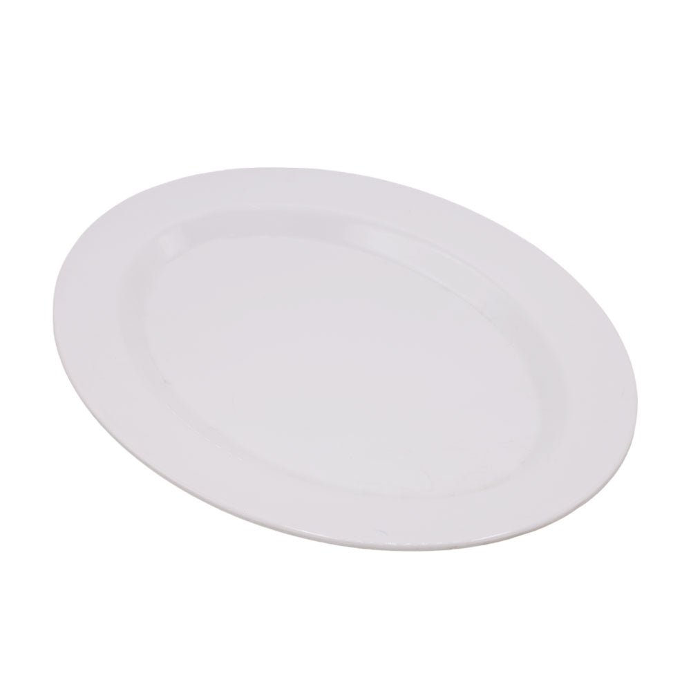 Oval Shape Melamine Serving Tray White Medium
