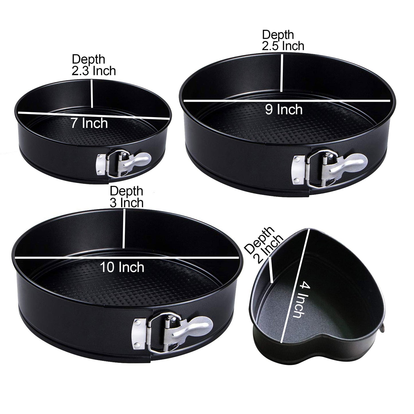 Springform Pan Non Stick 4 Pcs Set