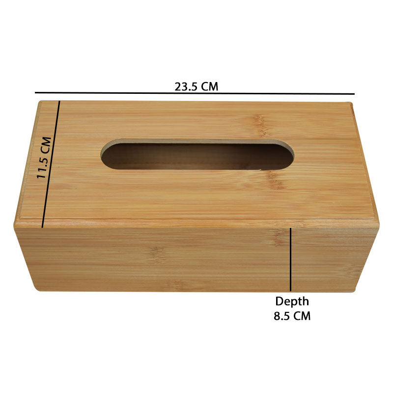 Bamboo Tissue Box Holder Tabletop Centrepiece Decor