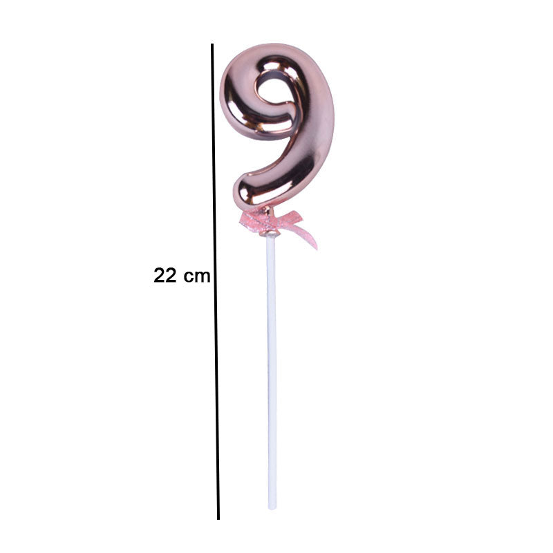 Birthday Anniversary Cake Decoration Number Topper 9 (Nine) Copper