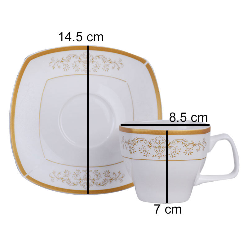 Tea, Coffee Drinking Cups And Saucers 12 Pcs Set (Design 05)