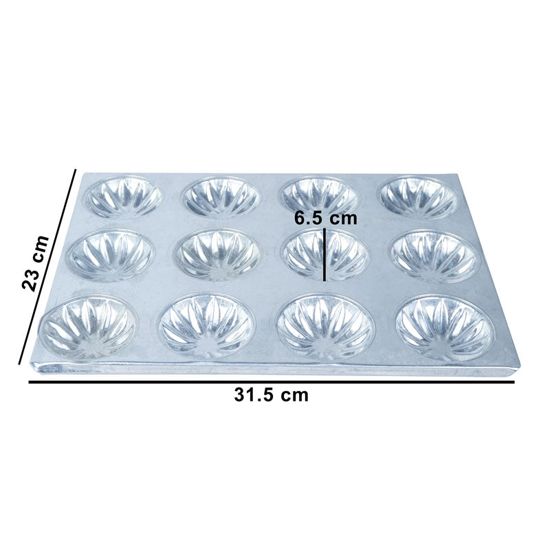 Tart Mold Tray Silver 12 Cavity Design 02